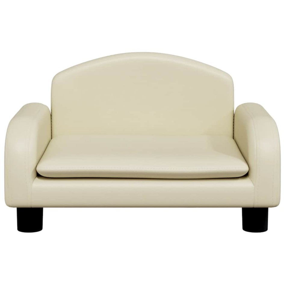 Cama para perros de cuero sintético crema 50x40x30