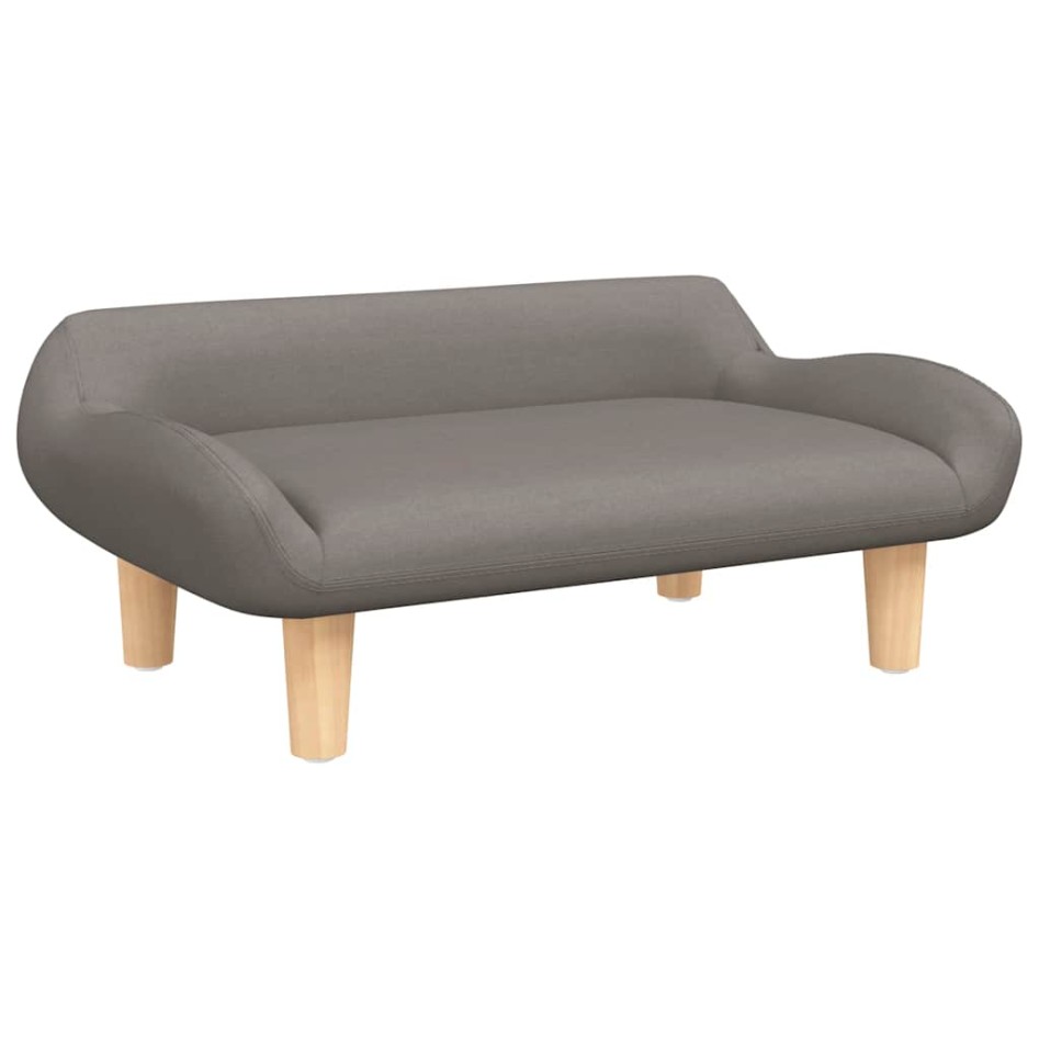 Cama para perros de tela gris taupe 70x40x24