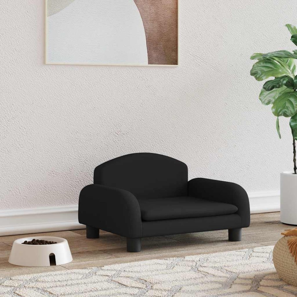 Cama para perros de tela negra 50x40x30