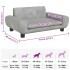 Cama para perros de terciopelo gris claro 70x45x33