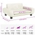 Cama para perros de terciopelo crema 70x45x33