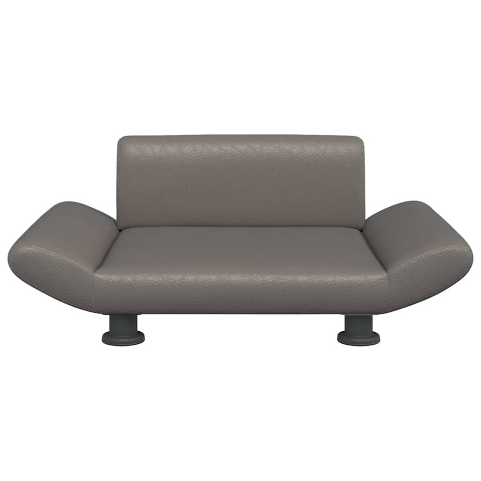 Cama para perros de cuero sintético gris 70x45x28