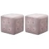 Mesitas de noche 2 unidades terciopelo rosa 30x30x30
