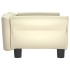 Cama para perros de cuero sintético crema 70x45x30