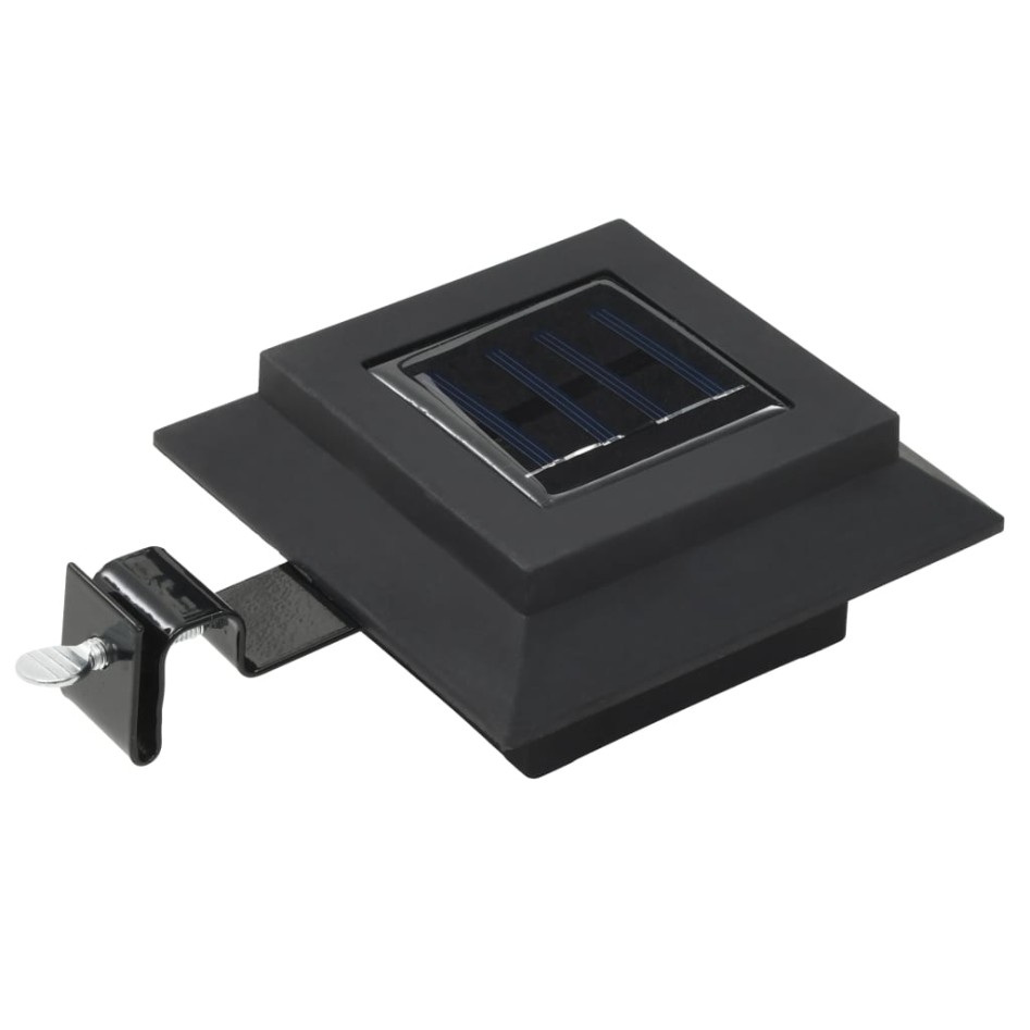 Lámparas solares cuadradas de exterior negras 12 uds LED 12