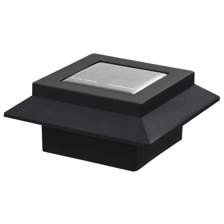 Lámparas solares cuadradas de exterior negras 12 uds LED 12