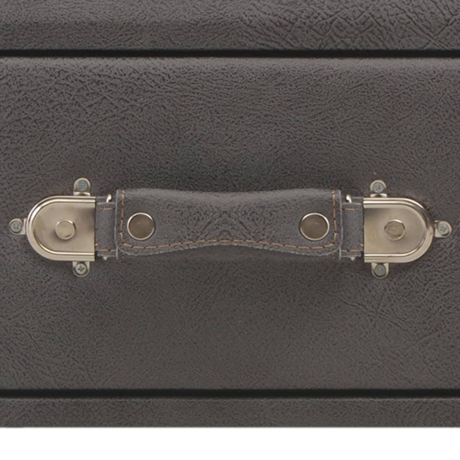 Banco con cajones cuero sintético gris 80