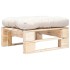 Otomana de palets de jardín con cojín arena madera