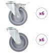 Ruedas giratorias con agujero pasador 12 unidades 100 mm
