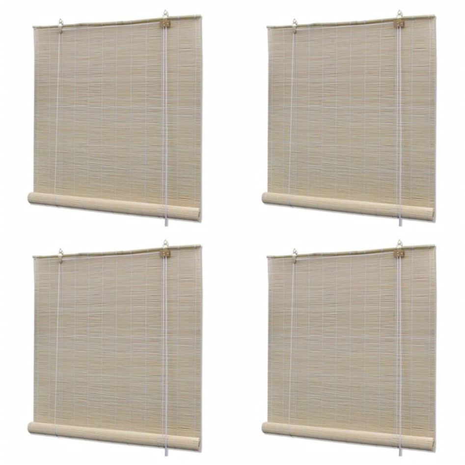 Estor enrollable de bambú natural 4 unidades 120x160