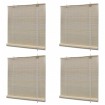Estor enrollable de bambú natural 4 unidades 120x160 cm