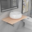 Conjunto de muebles de baño 2 piezas cerámica roble
