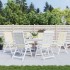Cojín silla de jardín respaldo alto 6 uds tela crema