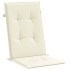 Cojín silla de jardín respaldo alto 6 uds tela crema