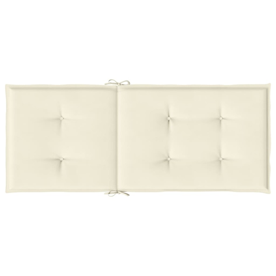 Cojín silla de jardín respaldo alto 6 uds tela crema