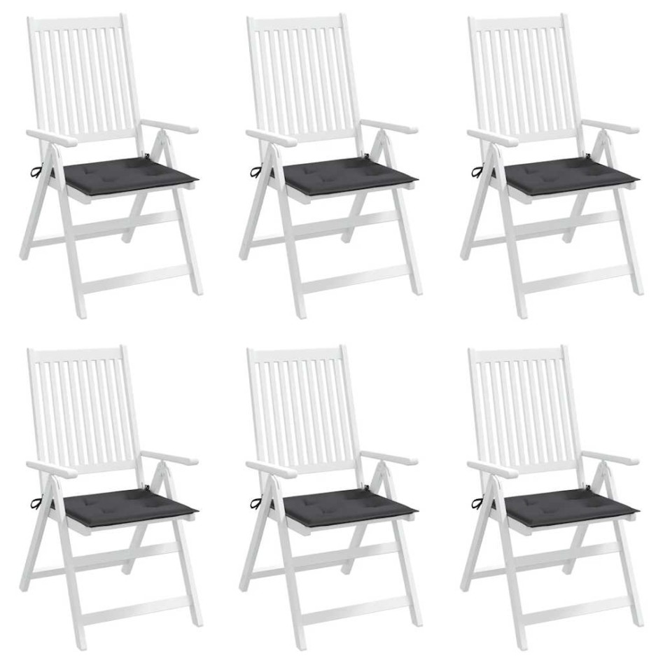 Cojines sillas de jardín 6 uds tela Oxford antracita 40x40x3