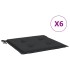 Cojines de silla de jardín 6 uds tela Oxford negro 40x40x3