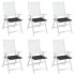 Cojines de silla de jardín 6 uds tela Oxford negro 40x40x3