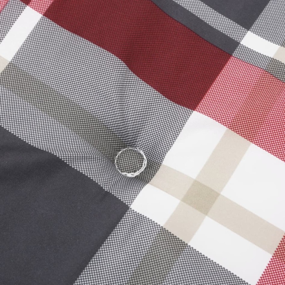 Cojín silla jardín respaldo alto 6 uds cuadros gris 120x50x3