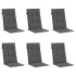Cojín silla de jardín respaldo alto 6 uds tela gris 120x50x3