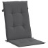 Cojín silla de jardín respaldo alto 6 uds tela gris 120x50x3