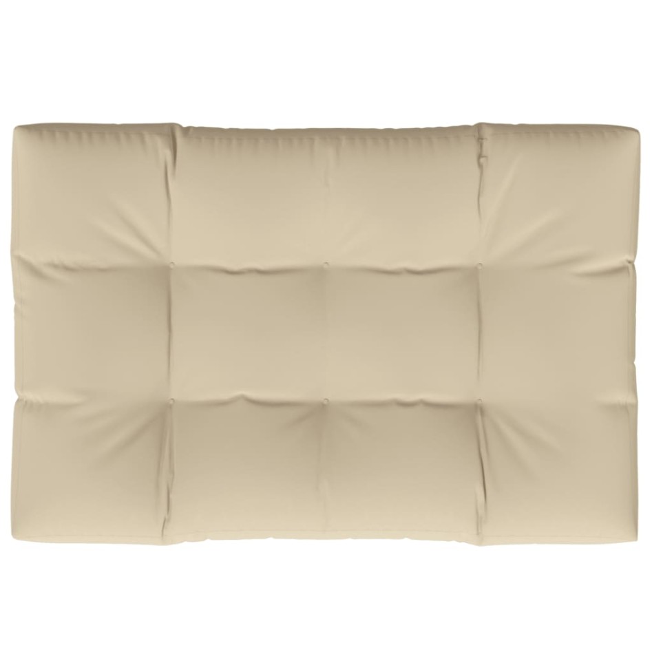 Cojín para sofá de palets de tela beige 120x80x12