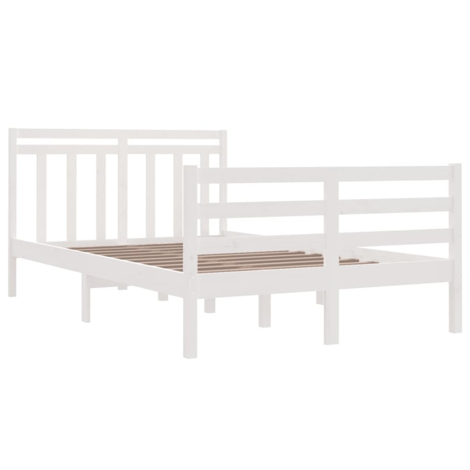 Estructura de cama madera maciza blanca 120x200