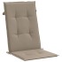 Cojín silla de jardín respaldo alto 6 uds tela taupé