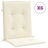 Cojín silla jardín respaldo bajo 6 uds tela Oxford