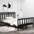 Estructura de cama de madera maciza negra 140x190