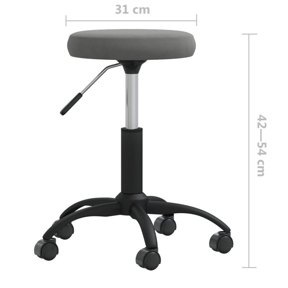 Silla de oficina giratoria de terciopelo gris
