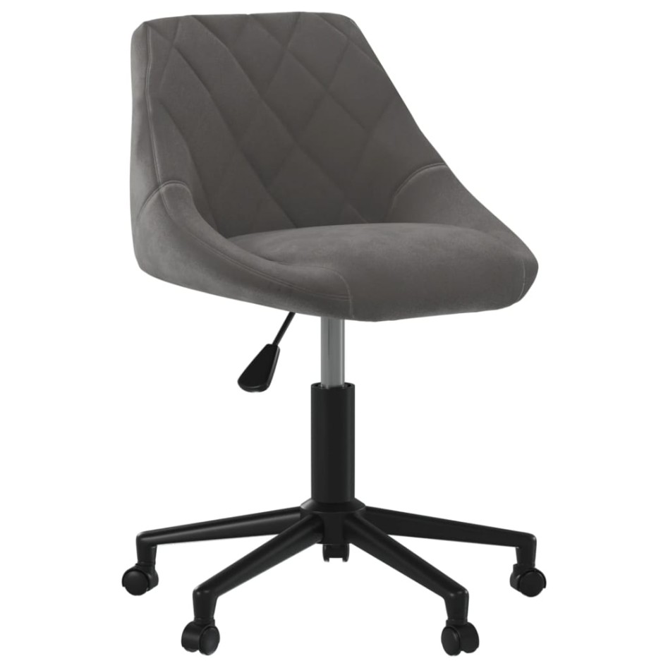 Silla de oficina giratoria de terciopelo gris