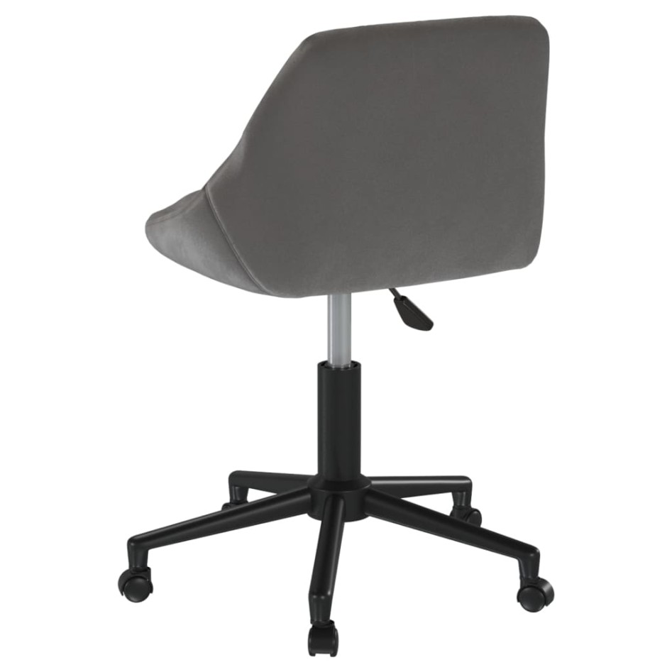 Silla de oficina giratoria de terciopelo gris