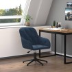 Silla de oficina giratoria terciopelo azul
