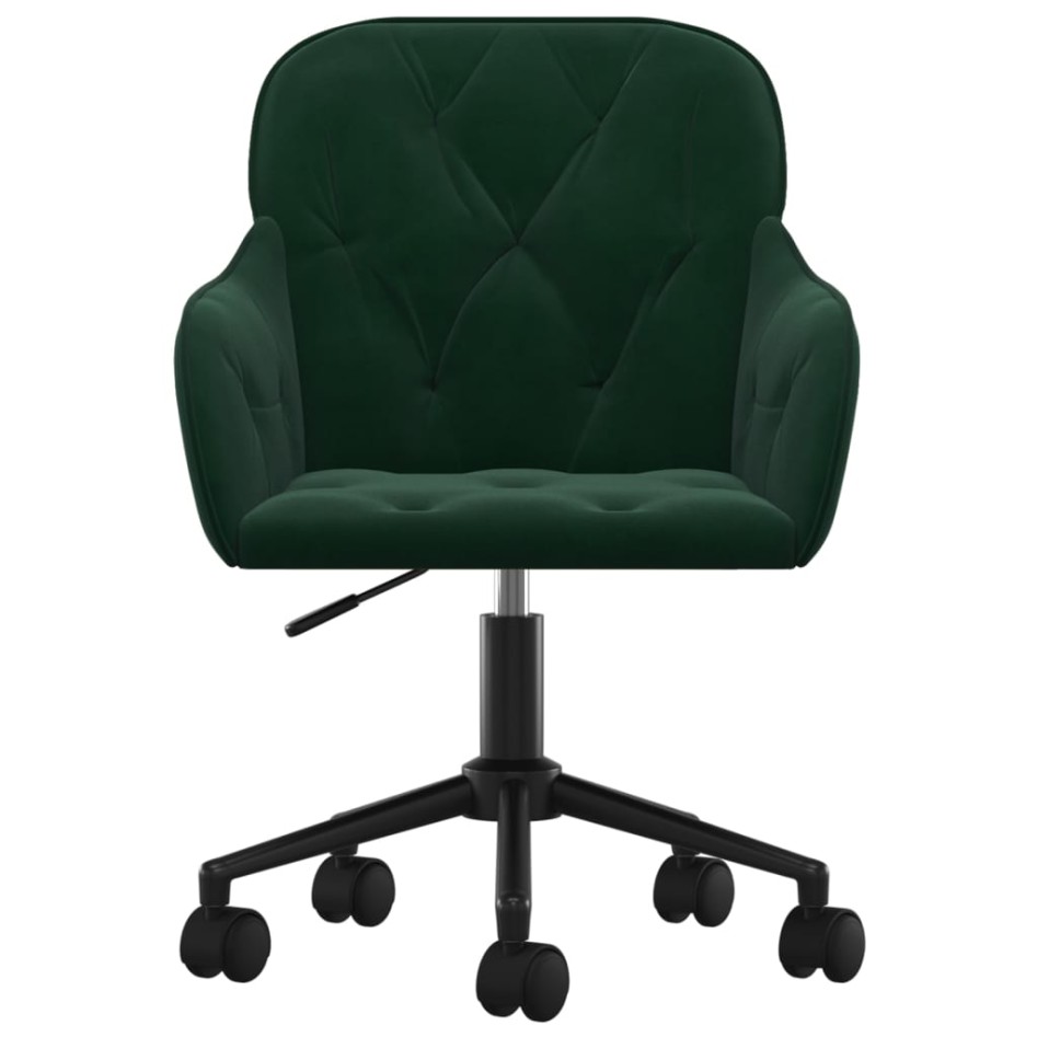 Silla de oficina giratoria de terciopelo verde