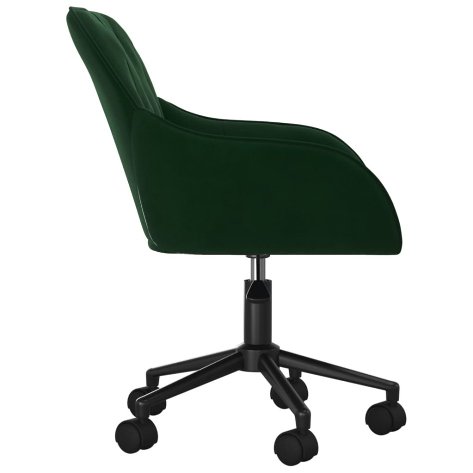Silla de oficina giratoria de terciopelo verde