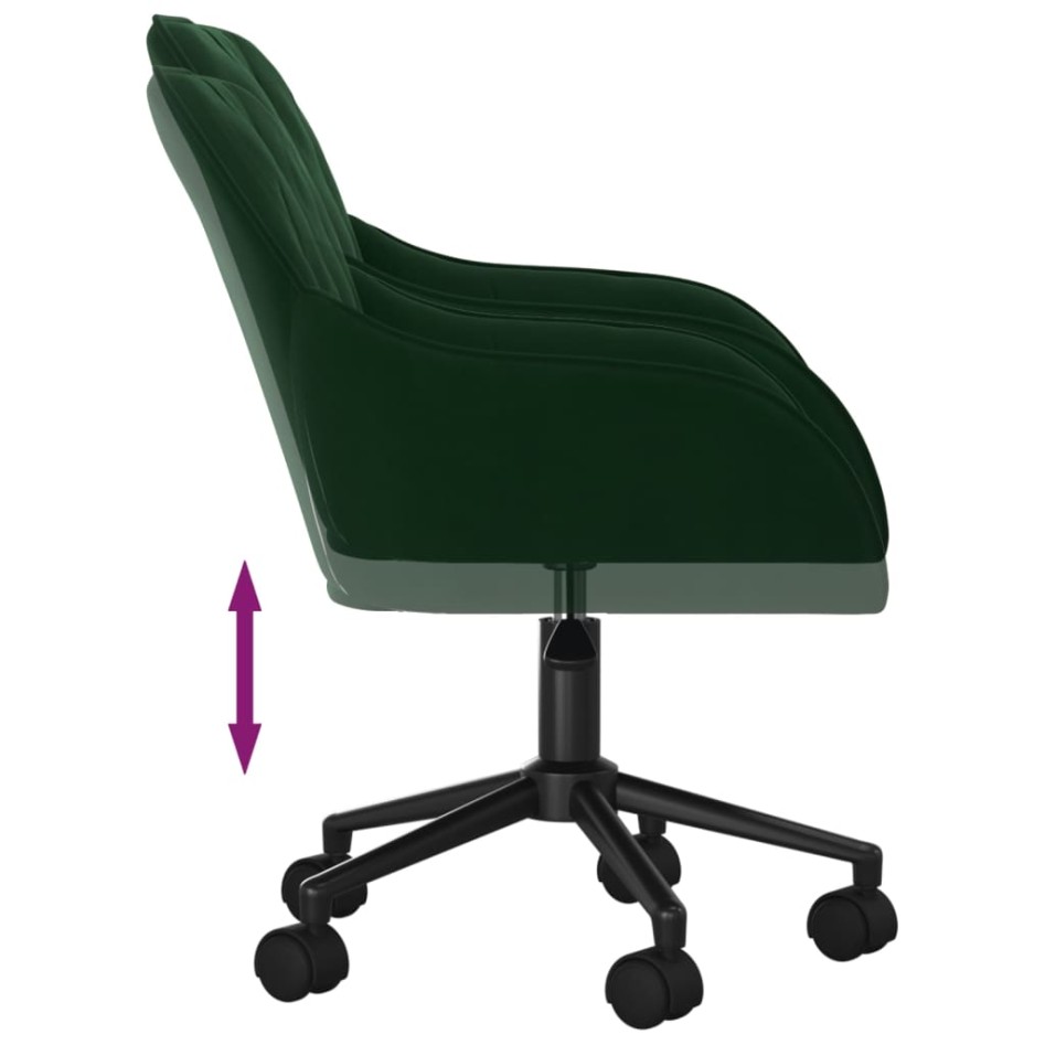 Silla de oficina giratoria de terciopelo verde