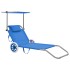 Tumbona plegable con toldo y ruedas acero