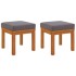Taburetes de jardín con cojines 2 uds madera acacia 40x40x42