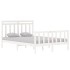 Estructura de cama doble pequeña madera maciza blanca