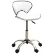 Taburete de salón de belleza de cuero sintético blanco