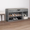 Banco zapatero cojín contrachapada gris hormigón 104x30x49 cm