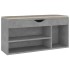 Banco zapatero cojín contrachapada gris hormigón 104x30x49