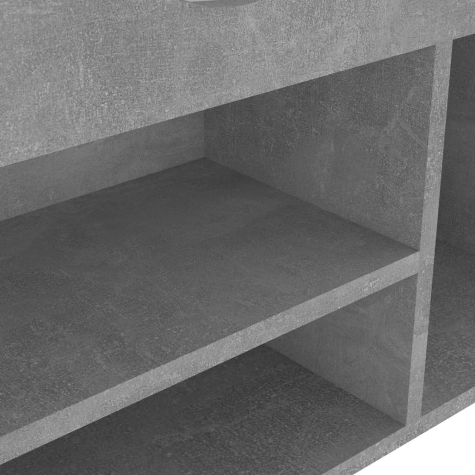 Banco zapatero cojín contrachapada gris hormigón 104x30x49