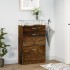 Mueble zapatero madera contrachapada roble ahumado 63x24x104