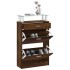 Mueble zapatero madera contrachapada roble ahumado 63x24x104