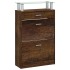 Mueble zapatero madera contrachapada roble ahumado 63x24x104
