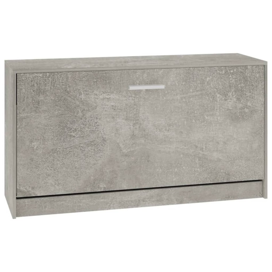 Banco zapatero madera contrachapada gris hormigón 80x24x45