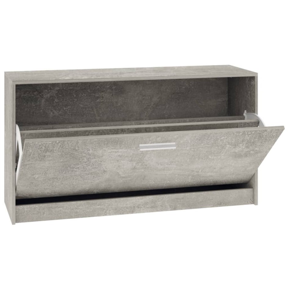 Banco zapatero madera contrachapada gris hormigón 80x24x45