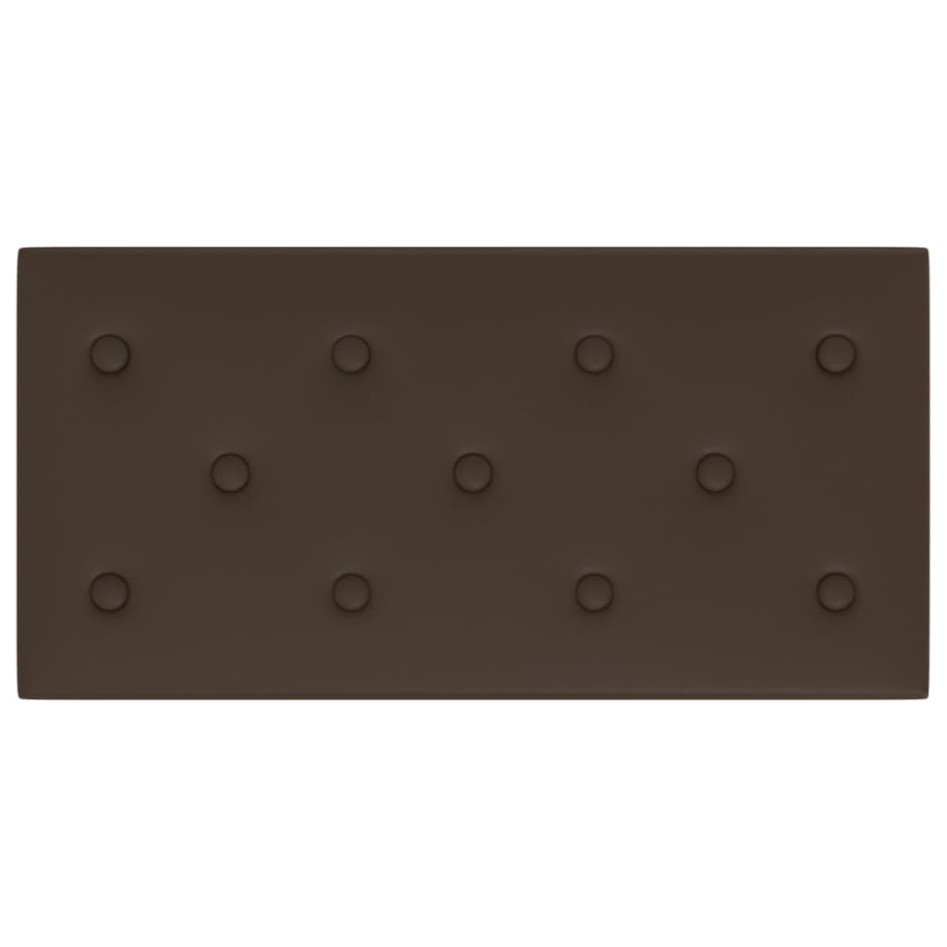 Paneles de pared 12 uds cuero sintético marrón 60x30 cm 2,16